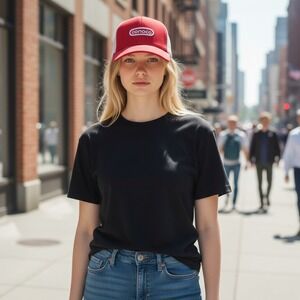 Vintage Conoco Hat Cap Strap Back Red Embroidered Gas Oil Advertising Mens 80s